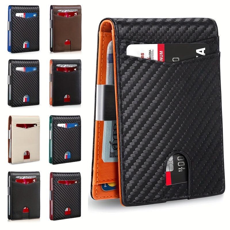 Men's RFID Blocking Wallet Slim Front Pocket Money Clip