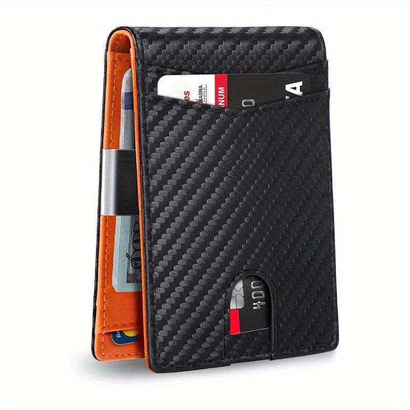 Men's RFID Blocking Wallet Slim Front Pocket Money Clip