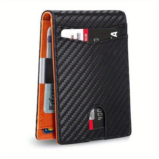 Men's RFID Blocking Wallet Slim Front Pocket Money Clip