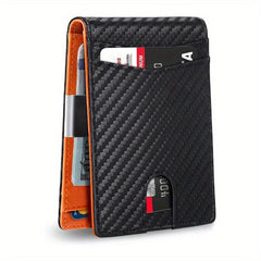 Men's RFID Blocking Wallet Slim Front Pocket Money Clip