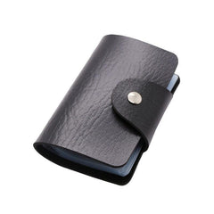 PU Leather Credit Card Holder Solid Card Case Business ID Card Organizer