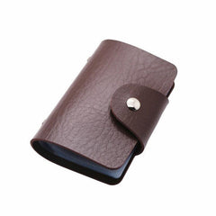 PU Leather Credit Card Holder Solid Card Case Business ID Card Organizer