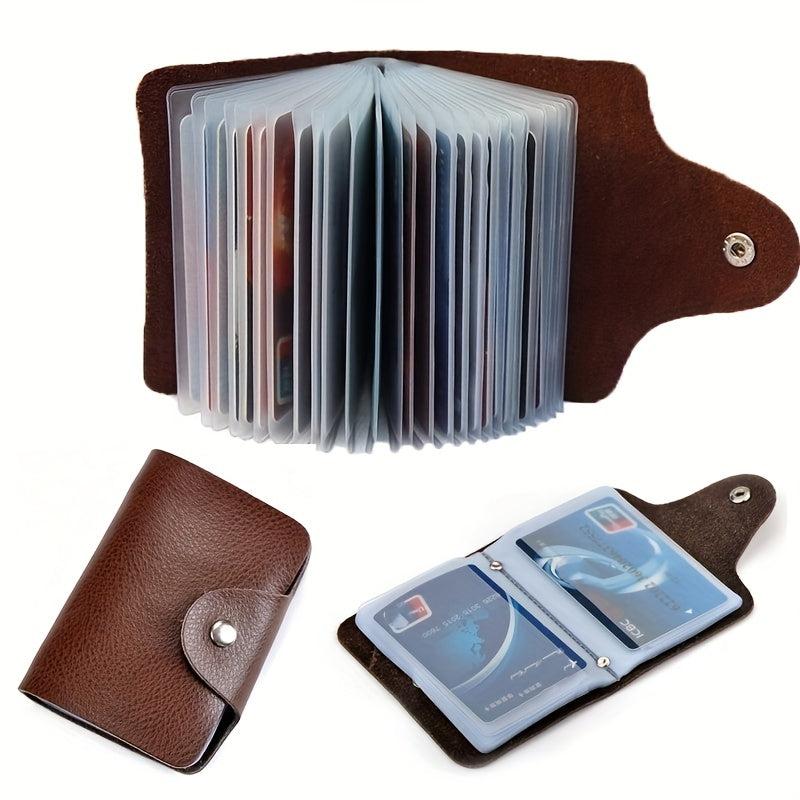 PU Leather Credit Card Holder Solid Card Case Business ID Card Organizer