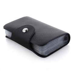PU Leather Credit Card Holder Solid Card Case Business ID Card Organizer