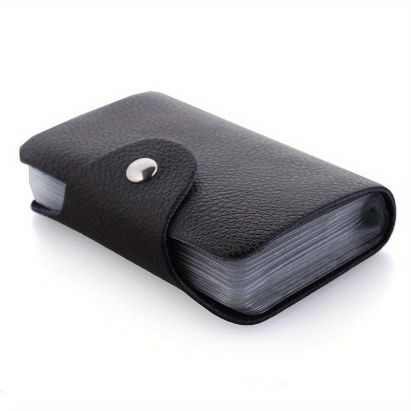 PU Leather Credit Card Holder Solid Card Case Business ID Card Organizer