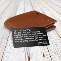 Engraved Letter Clip Wallet Postcard Gift To My Man