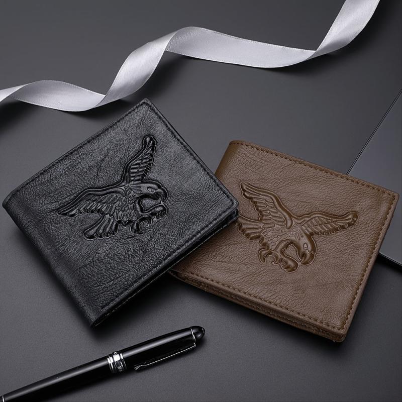 Men's PU Leather Eagle Wallet Card Holder