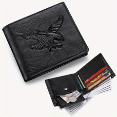 Men's PU Leather Eagle Wallet Card Holder