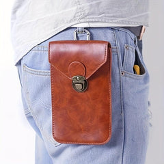 Men's PU Leather Waist Bag Waterproof Casual Phone Bag