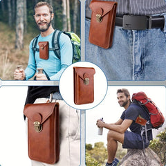 Men's PU Leather Waist Bag Waterproof Casual Phone Bag