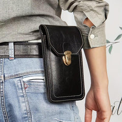 Men's PU Leather Waist Bag Waterproof Casual Phone Bag