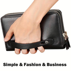Men's Long PU Leather Clutch Wallet Travel Tote Bag Gift