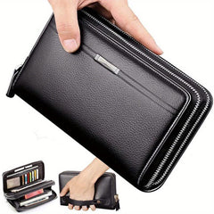 Men's Long PU Leather Clutch Wallet Travel Tote Bag Gift