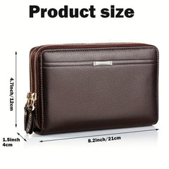 Men's Long PU Leather Clutch Wallet Travel Tote Bag Gift