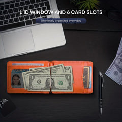 RFID Blocking Wallet Money Clip Credit Card Holder
