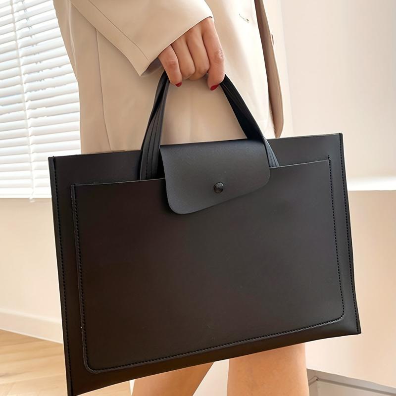 35x56cm PU Leather Waterproof Computer Bag Large Capacity Storage
