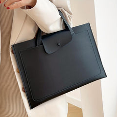 35x56cm PU Leather Waterproof Computer Bag Large Capacity Storage