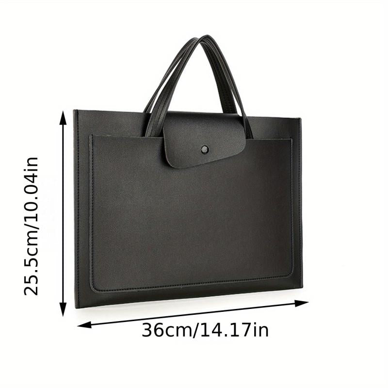 35x56cm PU Leather Waterproof Computer Bag Large Capacity Storage