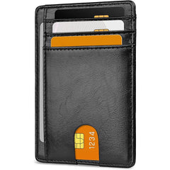 Slim RFID Blocking Leather Credit Card Holder Wallets