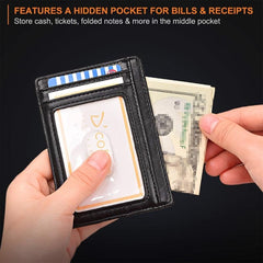 Slim RFID Blocking Leather Credit Card Holder Wallets