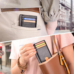 Slim RFID Blocking Leather Credit Card Holder Wallets