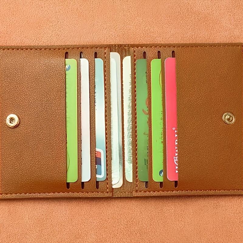Slim Bifold Faux Leather Wallet for Cards