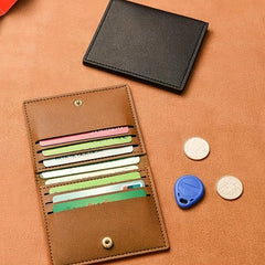 Slim Bifold Faux Leather Wallet for Cards