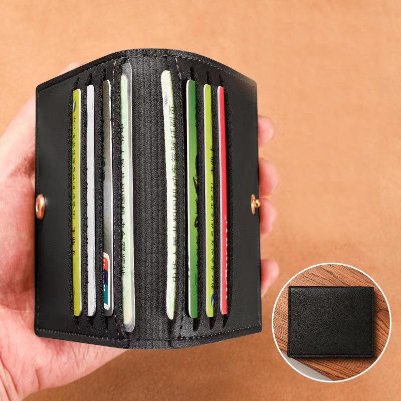 Slim Bifold Faux Leather Wallet for Cards