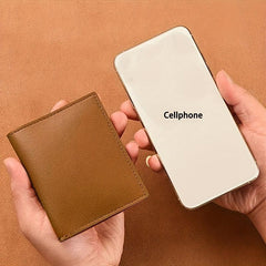 Slim Bifold Faux Leather Wallet for Cards