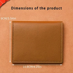 Slim Bifold Faux Leather Wallet for Cards