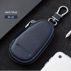 Men's Leather Zipper Key Bag Remote Control Cover