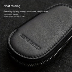 Men's Leather Zipper Key Bag Remote Control Cover