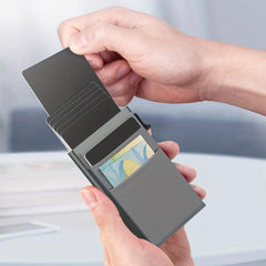 RFID Blocking Metal Card Holder with Side Push Automatic Mechanism