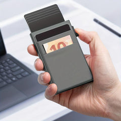 RFID Blocking Metal Card Holder with Side Push Automatic Mechanism