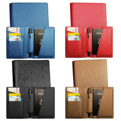 Waterproof PU Leather Passport Holder with Pen Holder for Men