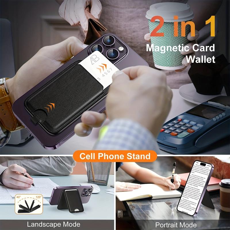 Leather MagSafe Card Holder Wallet for iPhone 14 13 12 Series