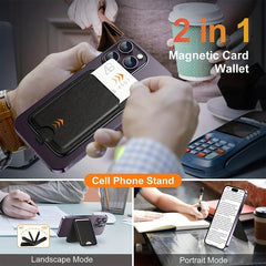 Leather MagSafe Card Holder Wallet for iPhone 14 13 12 Series
