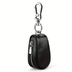 Leather Remote Car Key Case with Zipper Bag & Keychain Holder