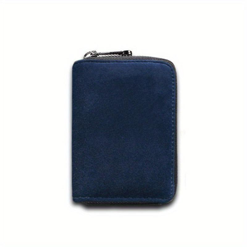 Men's Suede Zipper Wallet Card Holder Coin Purse