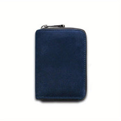 Men's Suede Zipper Wallet Card Holder Coin Purse