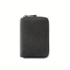 Men's Suede Zipper Wallet Card Holder Coin Purse