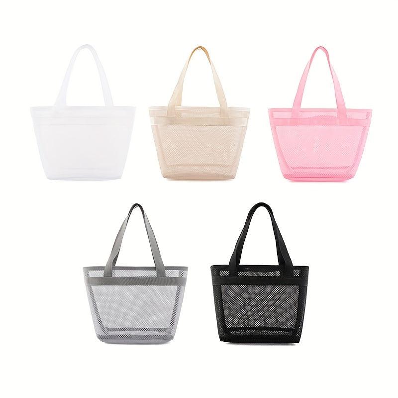 Mesh Clear Toiletry Bag Lightweight Portable Storage Beach Bag