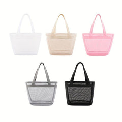 Mesh Clear Toiletry Bag Lightweight Portable Storage Beach Bag