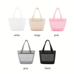 Mesh Clear Toiletry Bag Lightweight Portable Storage Beach Bag