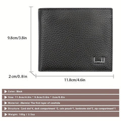 Men's RFID Blocking Leather Wallet w/ Coin Pouch