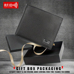 Men's RFID Blocking Leather Wallet w/ Coin Pouch
