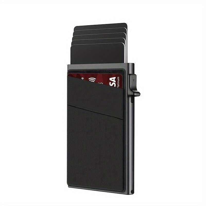 RFID Blocking Card Holder Aluminum Alloy Side Push Credit Card Holder Money Clip