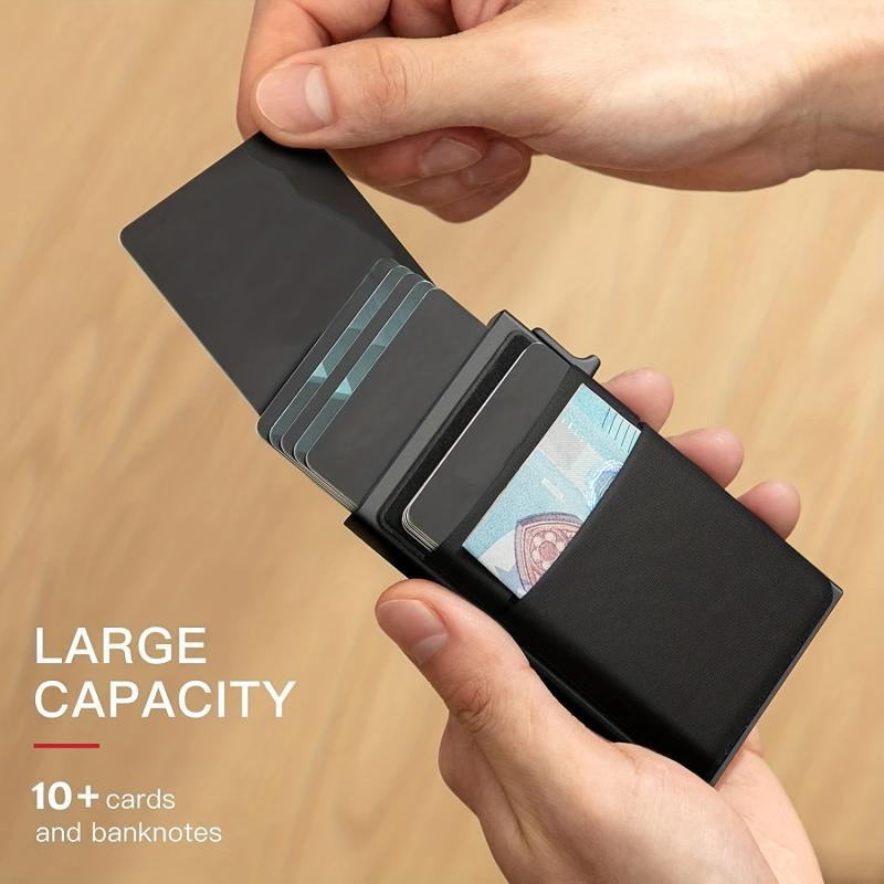 RFID Blocking Card Holder Aluminum Alloy Side Push Credit Card Holder Money Clip