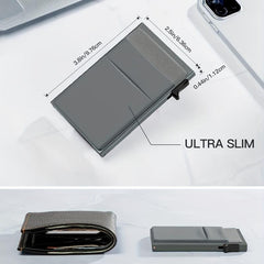RFID Blocking Card Holder Aluminum Alloy Side Push Credit Card Holder Money Clip