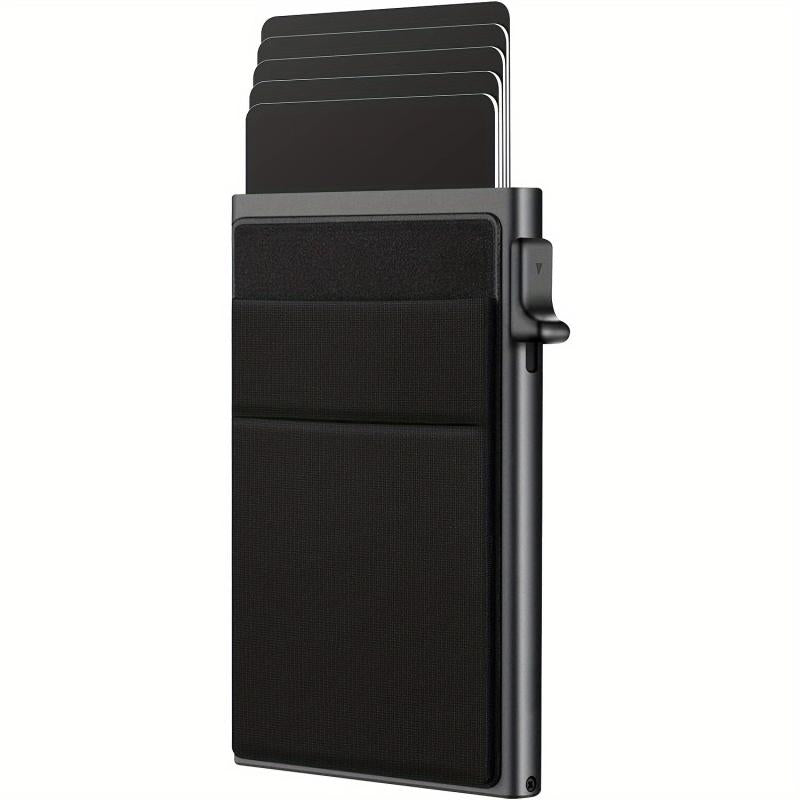 RFID Blocking Card Holder Aluminum Alloy Side Push Credit Card Holder Money Clip